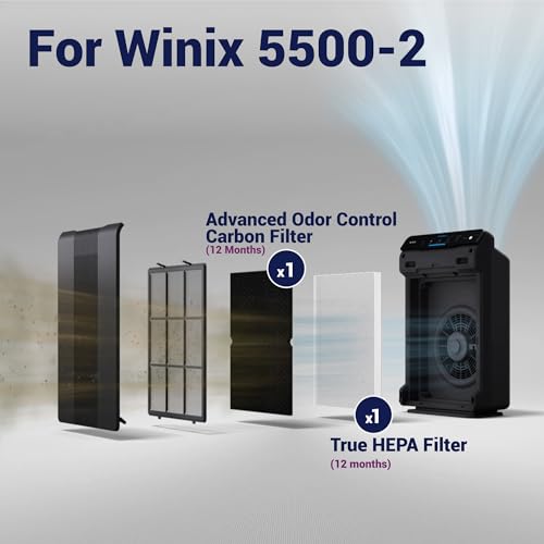 Genuine Winix 116130 Replacement Filter H For 5500 2 Air Purifier , White