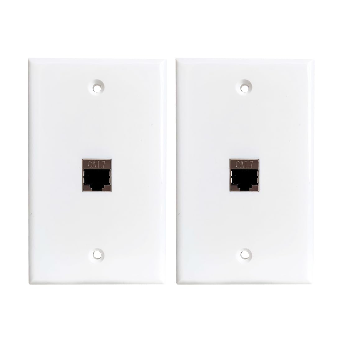 1 Port Cat7 Ethernet Wall Plate Female To Female, Single Gang Shielded Cat 7 Keystone Jack Outlet Cover Plate For Cat8/Cat7/Cat6