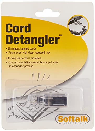 Softalk 21002 Phone Cord Detangler Clear/Black Landline Telephone Accessory