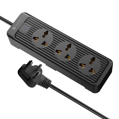 Portronics Power Plate 21 Extension Board With 3 Universal Sockets, 1.5 Meter Long Cord, 1440 Watts, Fireproof Material, Multi P