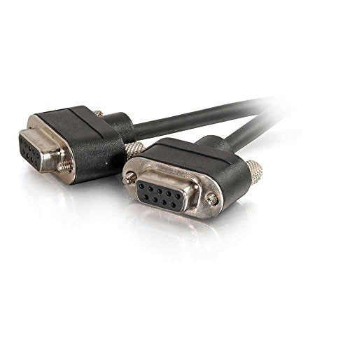 C2G 52147 Serial Rs232 Db9 Cable With Low Profile Connectors F/F, In Wall Cmg Rated, Black (3 Feet, 0.91 Meters)