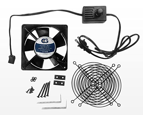 Coolerguys 120X25Mm Low Speed Ac Fan With Mount/Stand And Manual Speed Control Kit Cgac1225L Bc