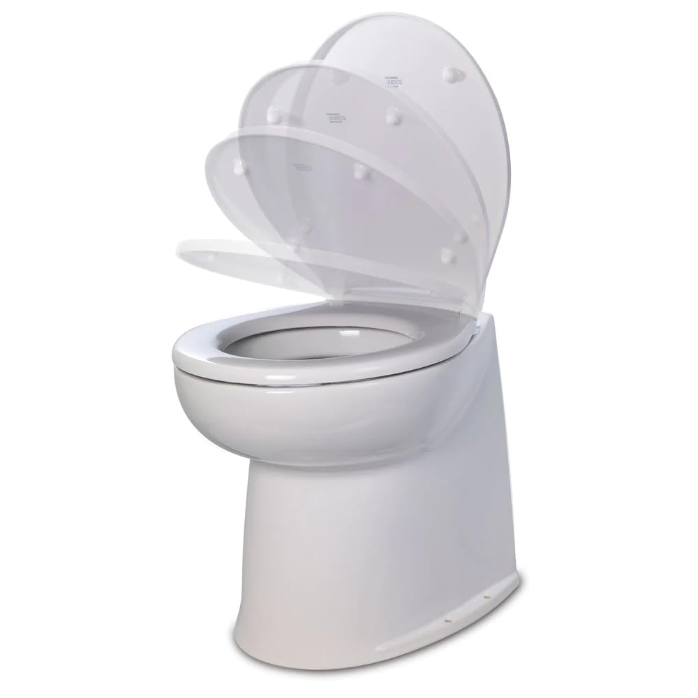 Jabsco 17'' Deluxe Flush Raw Water Electric Toilet W/Soft Close Lid - 24V,WBHDWB01DZ6F9OW