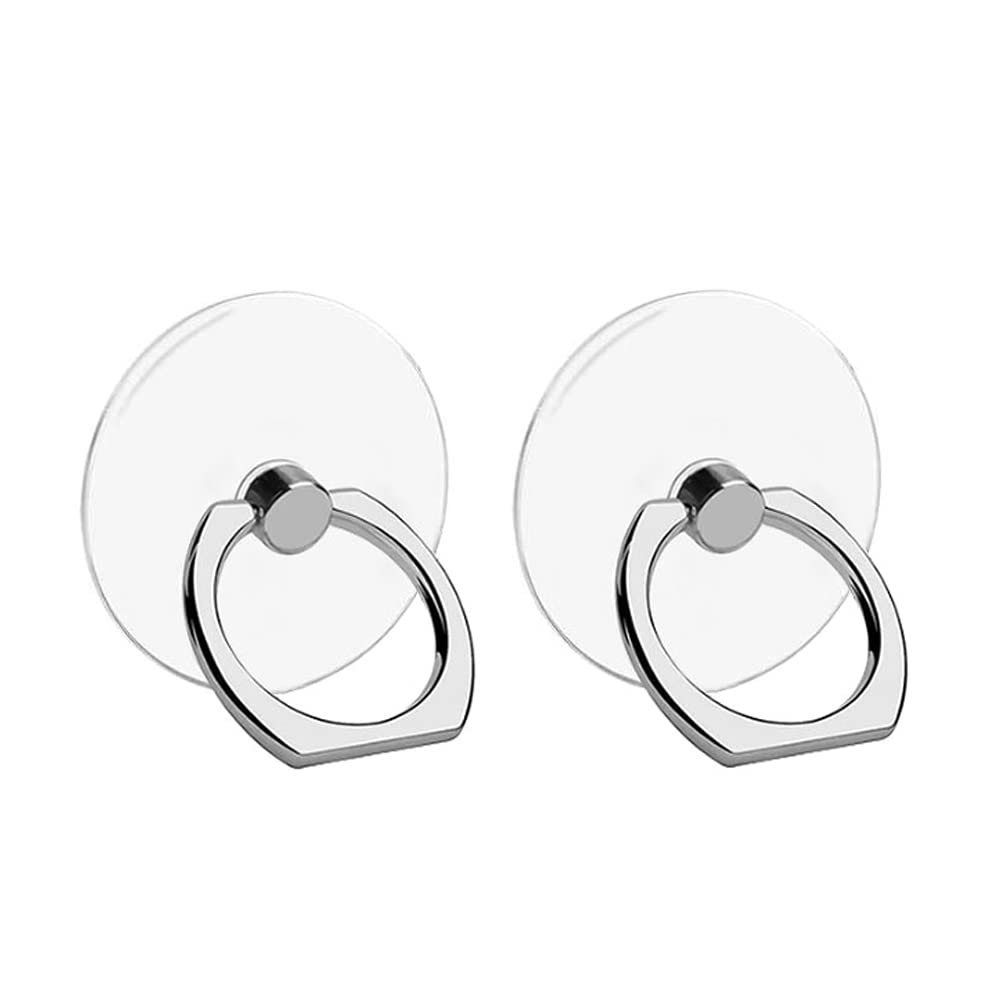 Voviggol Transparent Phone Ring Holder Stand 2 Pcs, 360 Rotation Cell Phone Ring Holder Mobile Finger Kickstand Hand Phone Grip