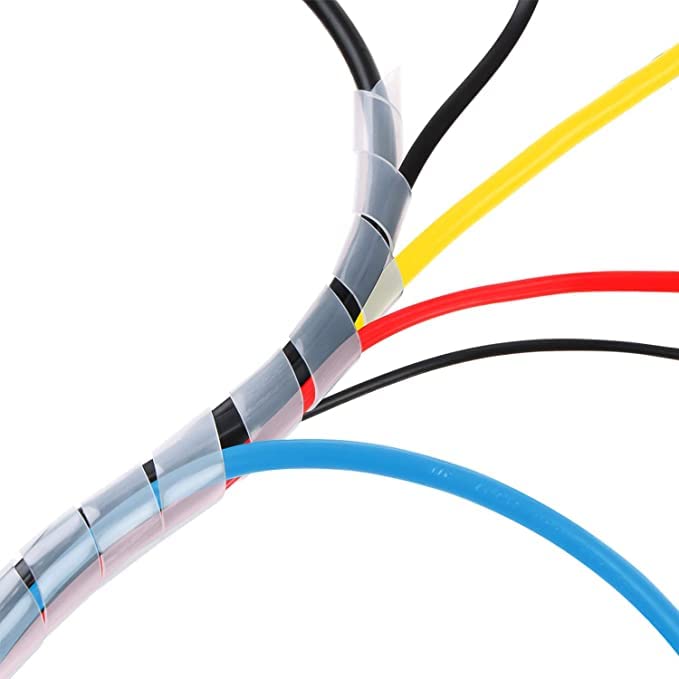 Mei 12Mm White Spiral Cable Wrap, Cable Sleeve, Cable Organizer For Tv Pc Home & Home (3Mtr, White Transparent)