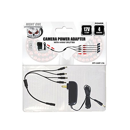 Night Owl Security Camera Power Adapter With 4 Way Power Splitter