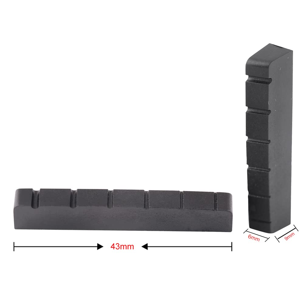 Metallor 6 String Graphite Guitar Nut Pre Slotted Top Nut Compatible With Les Paul Lp Sg Style Electric Guitar Or Acoustic Guita