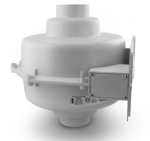 Radonaway Gp501 Radon Fan & Install Kit: Two 3''X3'' White Couplings & U Tube Vacuum Gauge & Radon System Labels