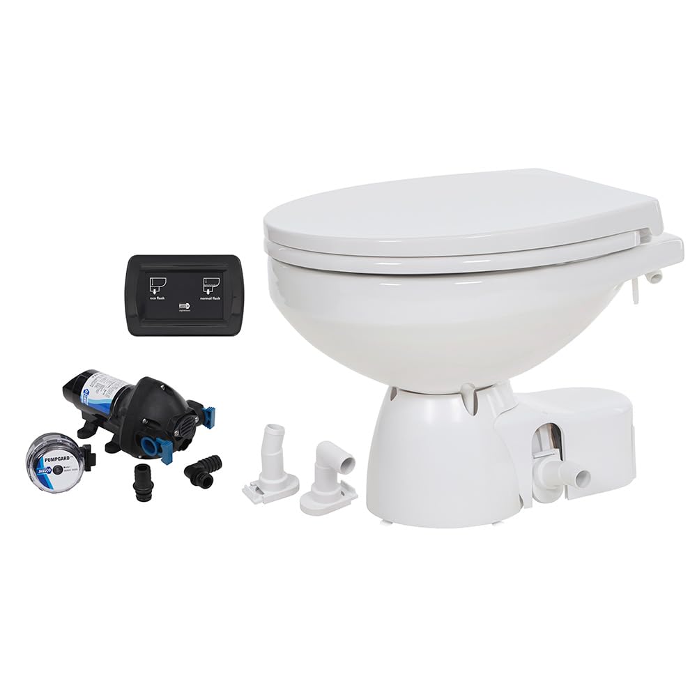 Jabsco Quiet Flush E2 Raw Water Toilet Regular Bowl - 12V &Ndash; Soft Close Lid,WBHDWB0CWYWPQ7T