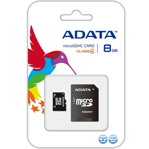 Adata 8Gb Microsdhc Class 4 Memory Card With Adapter (Ausdh8Gcl4-Ra1)