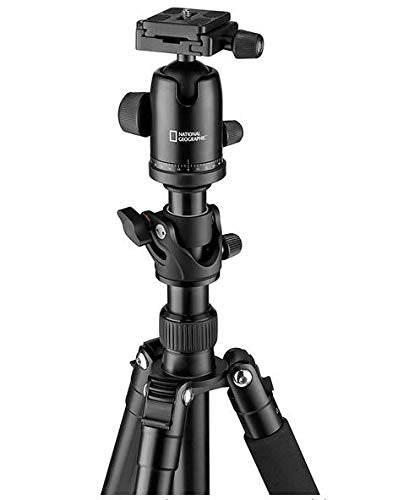 National Geographic Travel Tripod Kit, 90� Column, 4 Sections, Lightweight Aluminum, Compatible With Canon,Nikon,Sony Dslr, 360 Degree Ball Head, Quick Release Plate, 8Kg Load Capacity With Carry Bag