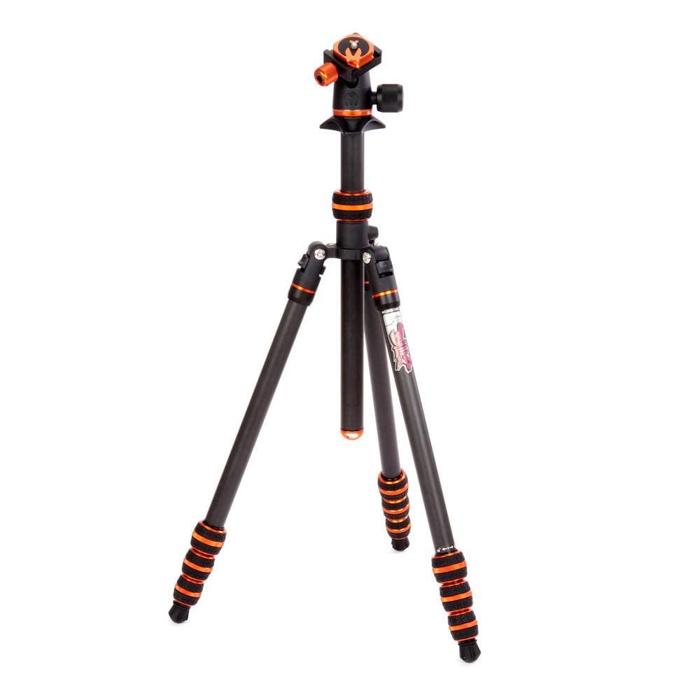 3 Legged Thing Punks Billy 2.0 Carbon Fibre Travel Friendly Tripod   Compact & Adjustable Camera Tripod With Three Detachable Legs   Copper/Black (Billyblack2.0)