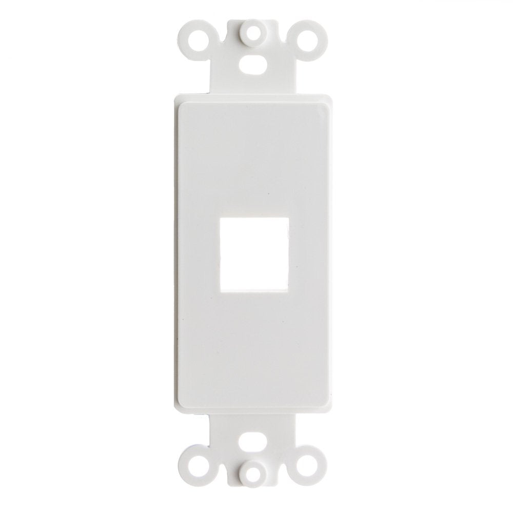 Decora Wall Plate Insert, 1 Hole Keystone Jack, Single Gang, White