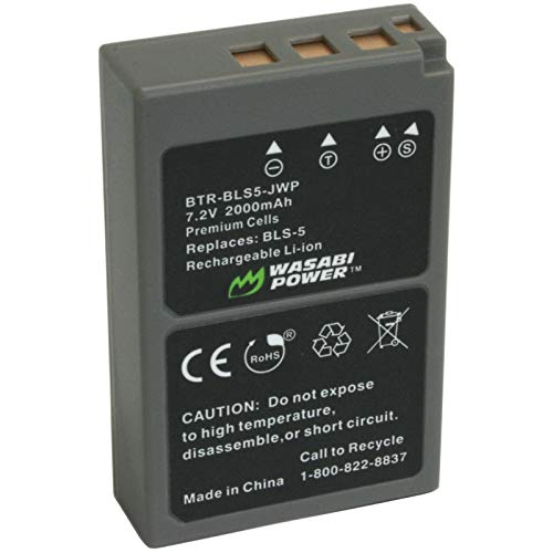 Wasabi Power Battery for Olympus BLS-5, BLS-50, PS-BLS5 & E-420, E-450, E-600, E-620, Pen E-P1, E-P2, E-P3, E-PL1, E-PL3, E-PM1,