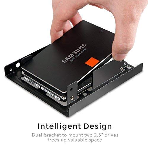 Qook 2X 2.5 Inch Ssd To 3.5 Inch Internal Hard Disk Drive Mounting Kit Bracket(Sata Data Cables And Power Cables Included)