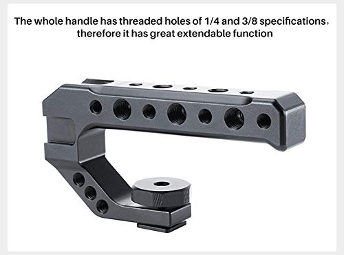 R005 Camera Top Handle Camera Top Cheese Handle Grip Universal Video Stabilizing Rig W 3 Cold Shoe Adapters To Mount Microphone,