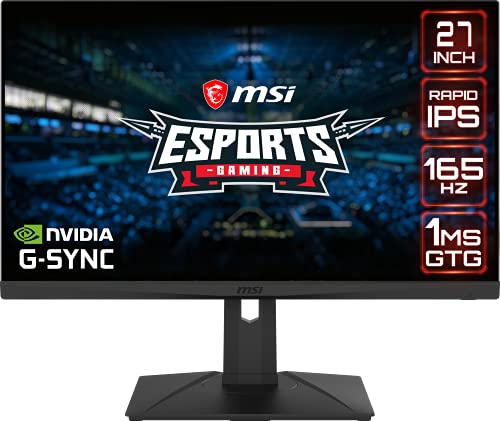 Msi Optix G273Qpf 16:9 Aspect Ratio Anti Glare Super Narrow Bezel 1Ms 2560 X 1440 (Qhd) 165Hz Refresh Rate Tilt Adjustment Nvidi
