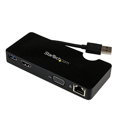 Startech.Com Usb 3.0 To Hdmi Or Vga Adapter Dock   Usb 3.0 Mini Docking Station W/ Usb, Gbe Ports   Portable Universal Laptop Tr