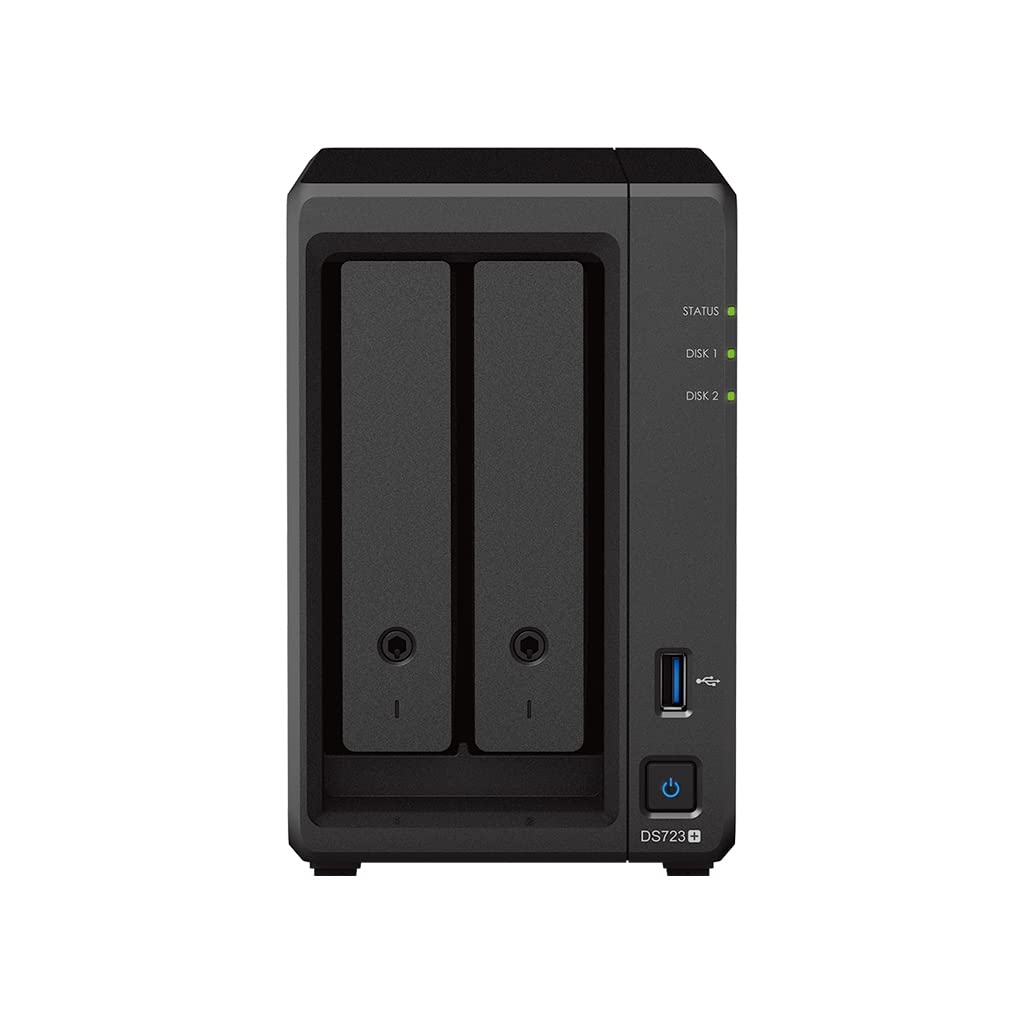 Synology Ds723+ 2-Bay Diskstation Nas (Amd Ryzen 4 Threads R1600 Dual-Core 2Gb Ram 2Xrj-45 1Gbe Lan-Port) 16Tb Bundle With 2X 8T