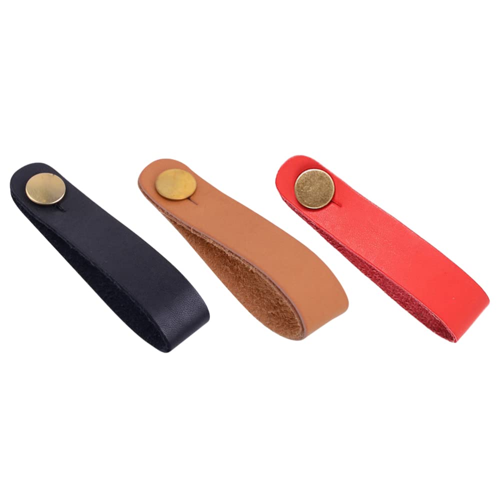 HEALLILY 3pcs Guitar Strap Lock Leather Guitar Strap Button Leather Guitar Neck Strap Button Guitar Headstock Strap Tie Anti Cop