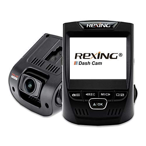 Rexing V1 Basic Dash Cam 1080P Fhd Dvr Car Driving Recorder, 2.4'' Lcd Screen 170Wide Angle, G Sensor, Wdr, Parking Monitor, Loo