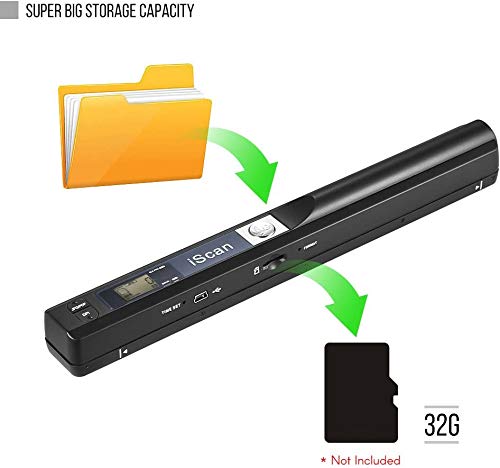Portable Handheld Scanner, Anncary Document Wand Scanner Handheld For Business Photo Picture Receipts Books Jpg/Pdf Format Selec