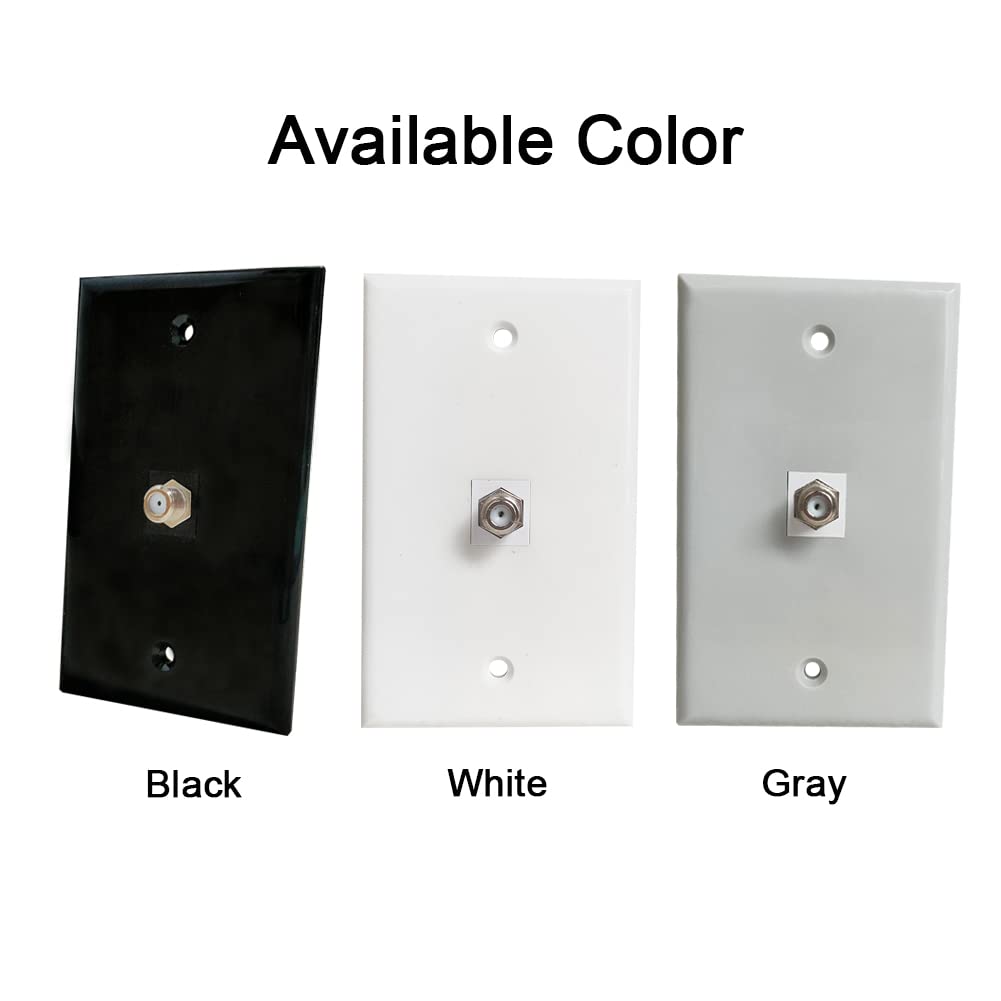 BUPLDET Coax Cable Wall Plate Single Gang F-Type Outlet Black