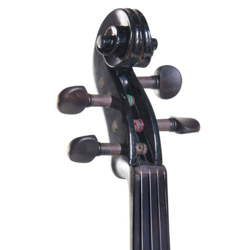 Cecilio 4/4 Cevn 1Bk Solid Wood Electric/Silent Violin With Ebony Fittings In Style 1   Full Size   Black Metallic