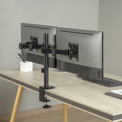 Jin Office Dual Monitor Stand |Supports 1332 Inch Screen| 10Kg Weight Cap.Per Monitor, 3 Year Warranty| Dual Monitor Arm With T