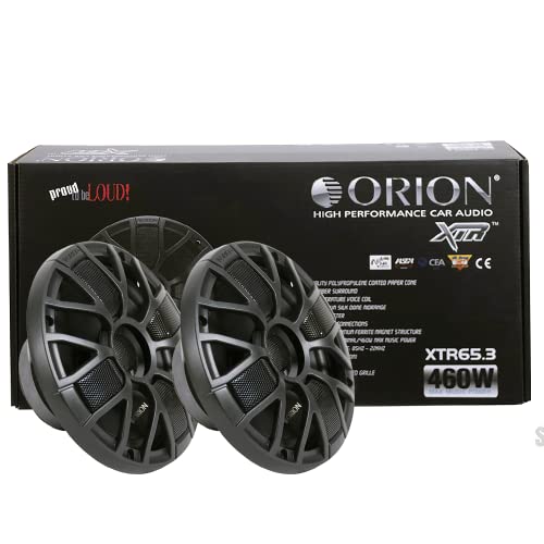 Orion Xtr65.3 4-Ohms 6.5    3 Way Coaxial Speaker 75 Watts Rms 400 Watts Coaxial Car Audio Set Of 2 Speakers
