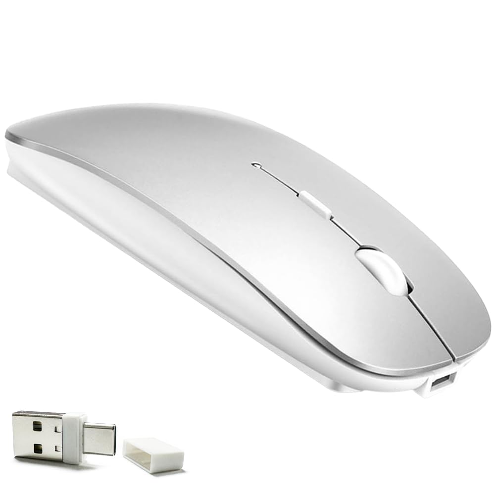Klo 4 Modes Rechargeable Bluetooth Mouse/Bluetooth 3.0/5.2+Usb 2.4G/Type C,Bluetooth Mouse For Macbook Pro/Macbook Air/Laptop/Im
