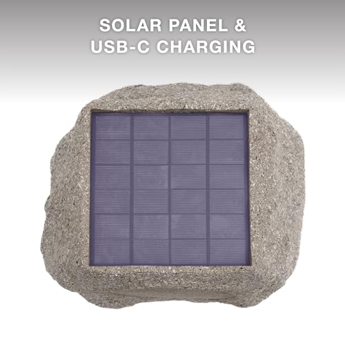 Victrola Rock Speaker Connect, Stone, Wireless Outdoor Speaker With Bluetooth 5.3, 22 Hour Battery Life, With Solar Charging, Li