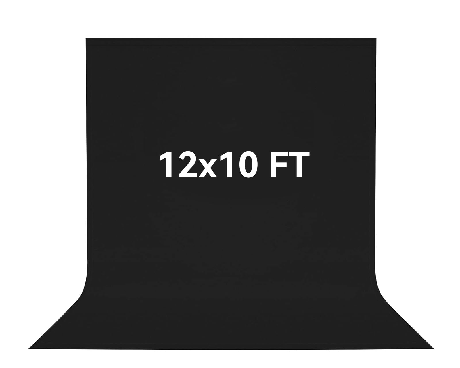 Vevelux 12x10 FT Black Backdrop Background, 100% Polyester Photography Backdrop Screen Foldable Washable Black Screen for Profes
