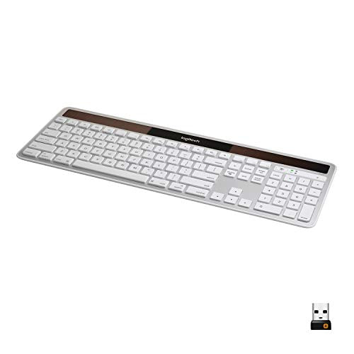 Logitech K750 Wireless Solar Keyboard For Mac     Solar Recharging, Mac Friendly Keyboard, 2.4Ghz Wireless   Silver