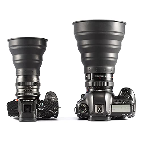 Universal Len-s Folding Hood Anti-Reflective Silicone Hood for DSLR Camera Photography Equipment Accessories (M(72-112mm))