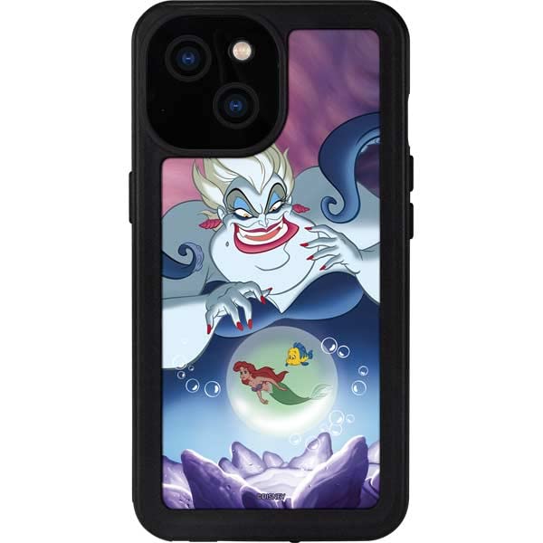 Skinit Waterproof Phone Case For Iphone 13 Mini   Officially Licensed Disney Ursula Ariel And Flounder Design