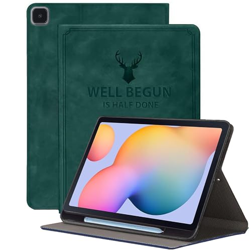 Proelite Deer Smart Flip Case Cover For Samsung Galaxy Tab S6 Lite 10.4 Inch 2024 SmP610/P615 With S Pen Holder, Green