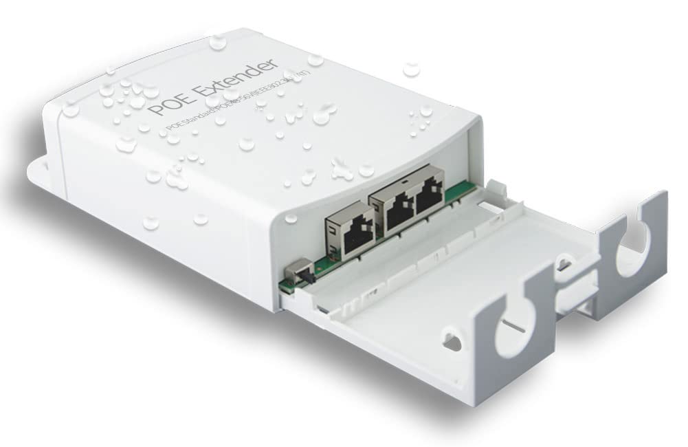 1 In 2 Out Outdoor Waterproof Poe Extender, 10/100Mbps, Extends 250M For Total Distance Up To 350M, Ieee802.3Af/At For Poe Switc