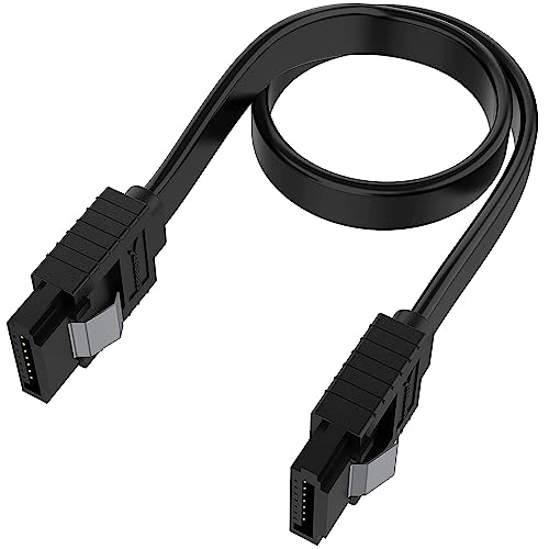Etzin Sata Cable Iii 6Gbps Straight Hdd Sdd Data Cable With Locking Latch 16 Inches Compatible For Sata Hdd, Ssd, Cd Driver, Cd