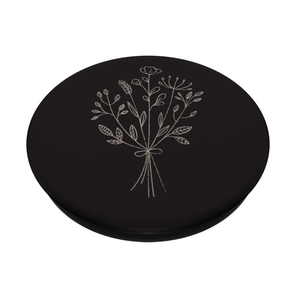 Taupe   Wildflower Floral Flower Design Popsockets Swappable Popgrip