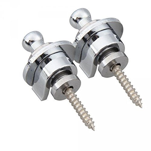 VELURA 2x 2x Electric Bass Guitar Round Head Skidproof Strap Locks StrapLocks Silver|As Per Descriptions|Straps| Guitars & Basse