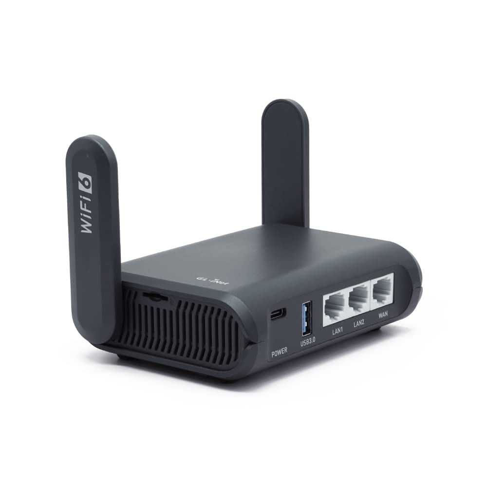 Gl.Inet Gl Axt1800 (Slate Ax) Pocket Sized Wi Fi 6 Gigabit Travel Router, Extender/Repeater For Hotel&Public Network Storage, Vp