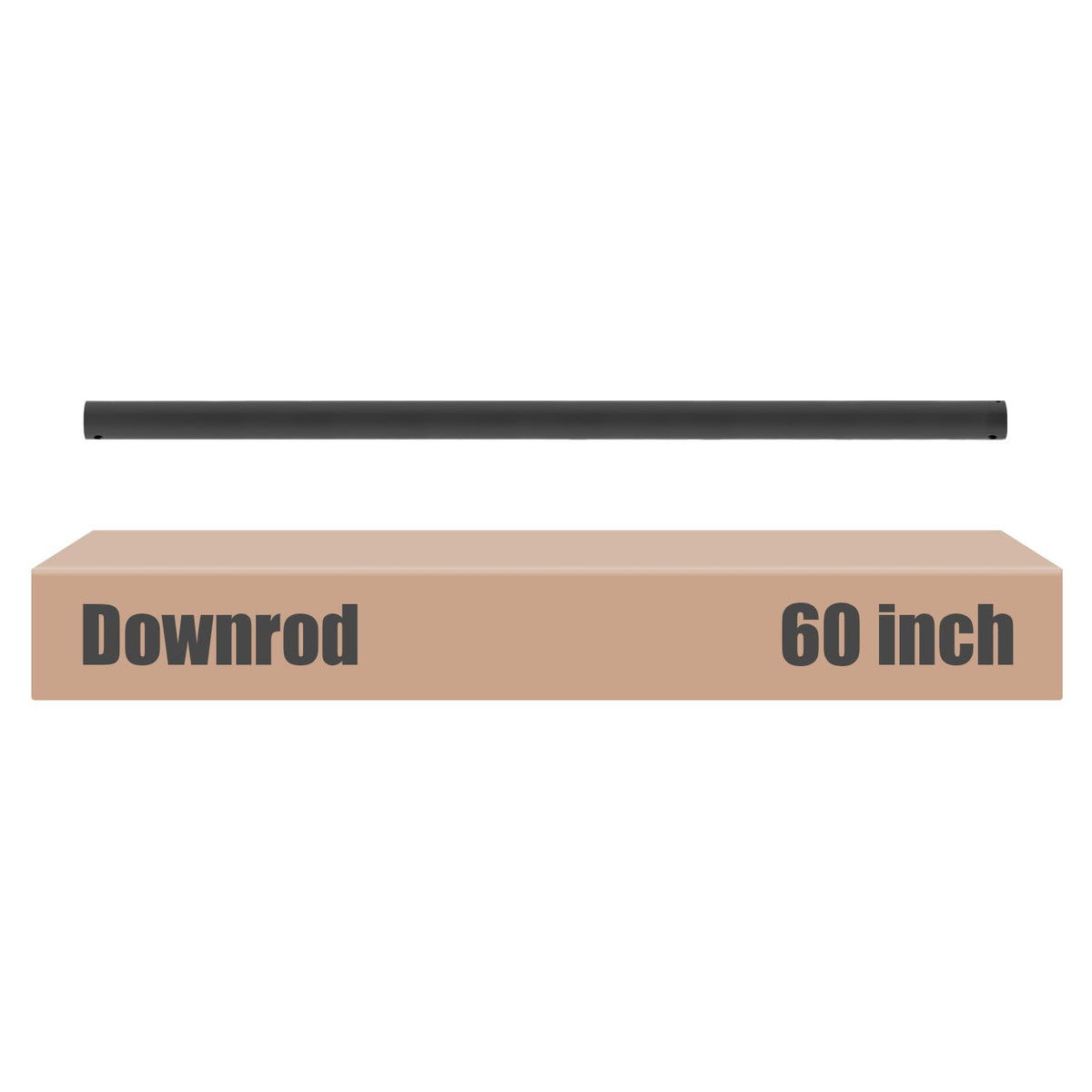 Dpxmyg 60 Inch Ceiling Fan Downrod With Extension Cord, 5 Ft Black Downrod For Ceiling Fan, 1 Inch Outside Diameter, Ceiling Fan