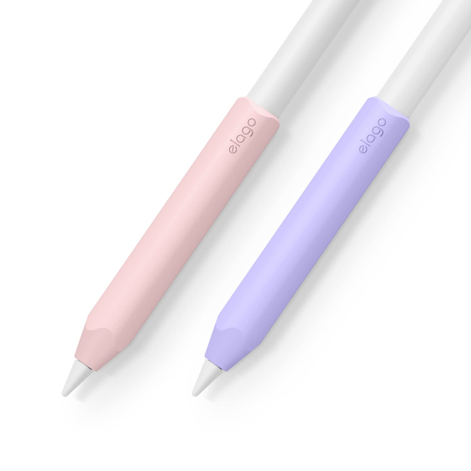 Elago Pencil Grip 2 Pack Holder Sleeve Compatible With Apple Pencil (1St & 2Nd Generation) And Apple Pencil (Usb C) [Lovely Pink