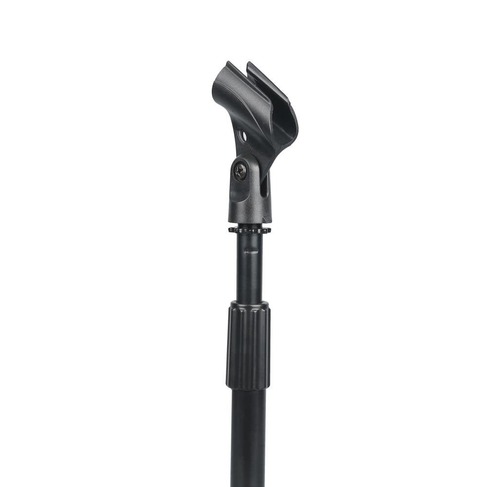Pyle Compact Tabletop Microphone Stand  Mini Desktop Mount W/Height Adjustment 9 To 13 High & Universal M 6 Mic Holder Solid Rou