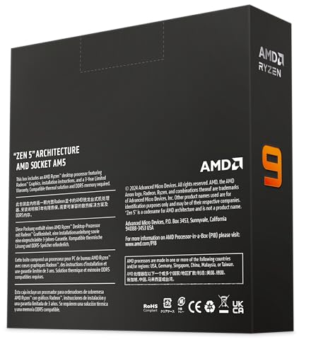 Amd Ryzen 9 9950X 16 Core, 32 Thread Unlocked Desktop Processor