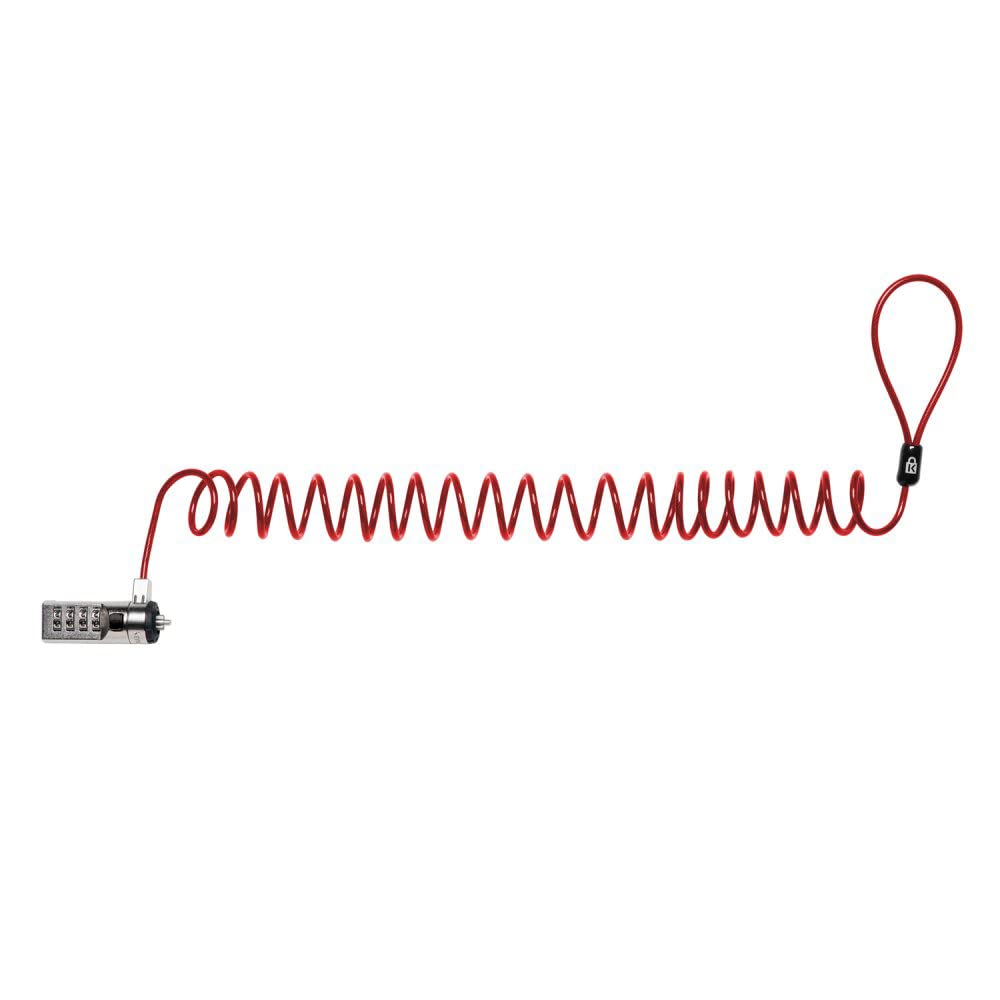 Kensington Portable Combination Cable Lock For Laptops And Other Devices   Red (K64671Am)