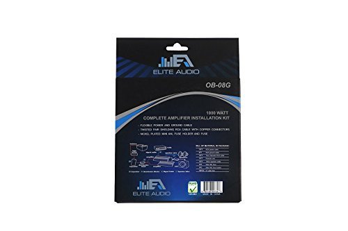 Elite Audio Ea Ob08G 8 Gauge Complete Car Amplifier Installation Wiring Kit 2 Channel 1000W Power
