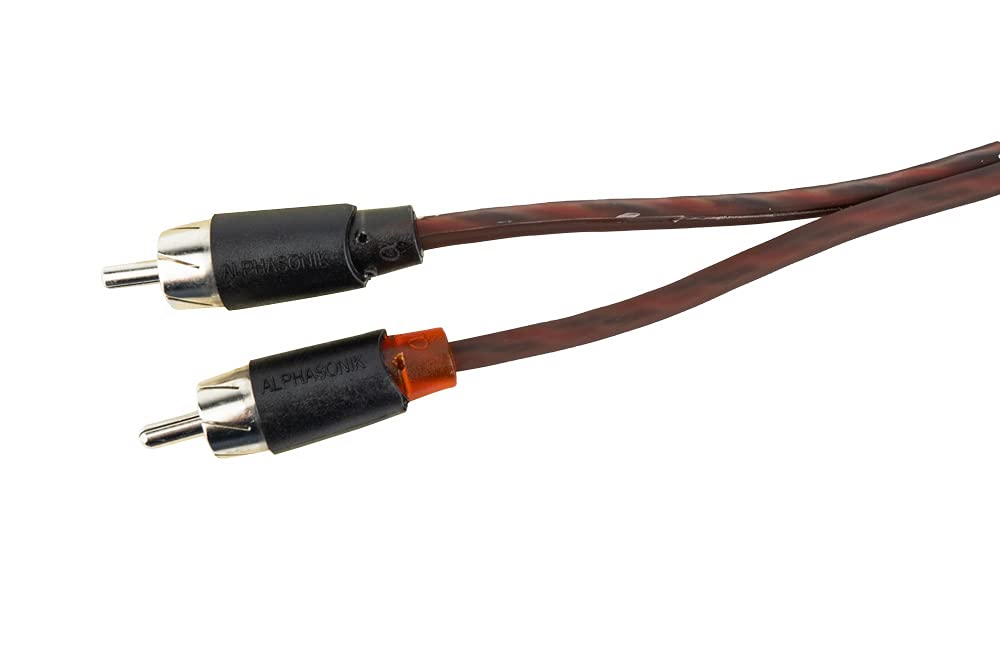 Alphasonik 15 Feet Premium 2 Channel Hyper Flex Rca Interconnect Signal Patch Audio Cable With X Radial Twist Wire Technology 10