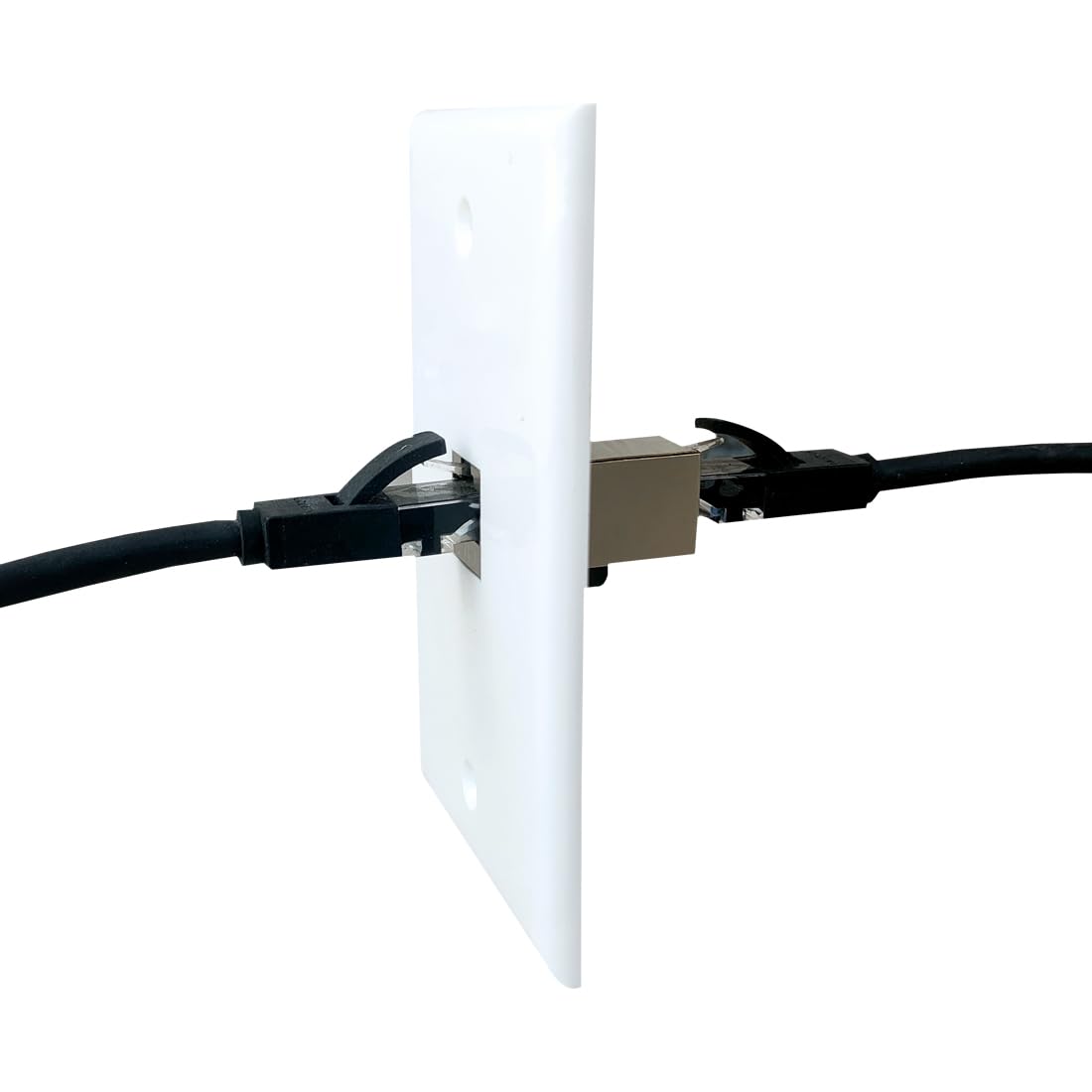 1 Port Cat7 Ethernet Wall Plate Female To Female, Single Gang Shielded Cat 7 Keystone Jack Outlet Cover Plate For Cat8/Cat7/Cat6